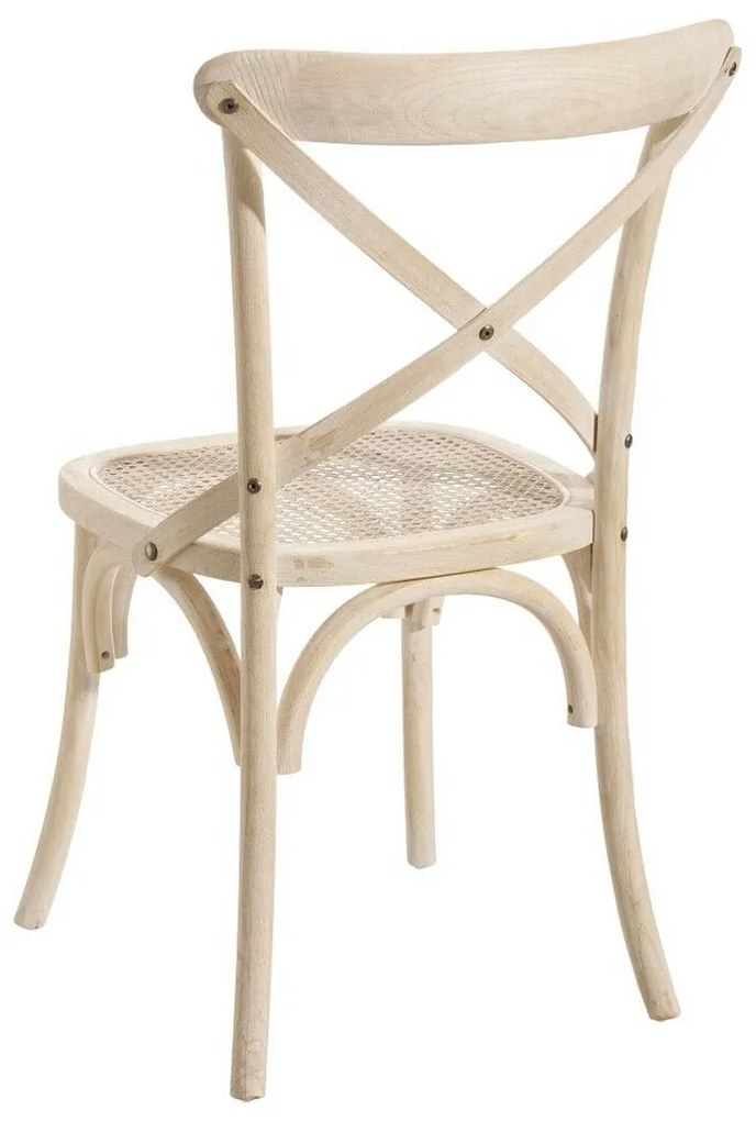 Καρέκλα Τραπεζαρίας 45 x 42 x 87 cm Ξύλο Λευκό ρατάν