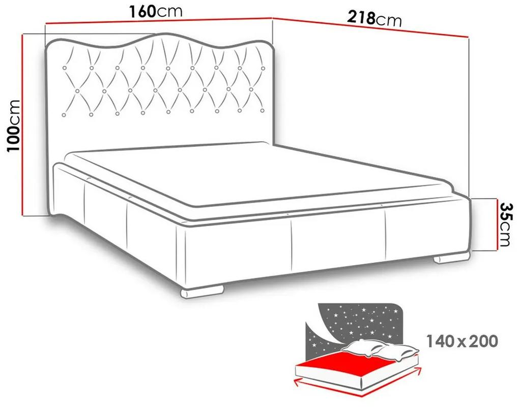Κρεβάτι Baltimore 141, Διπλό, Πράσινο, Ταπισερί, Τάβλες για Κρεβάτι, 160x218x100cm, 125 kg | Epipla1.gr