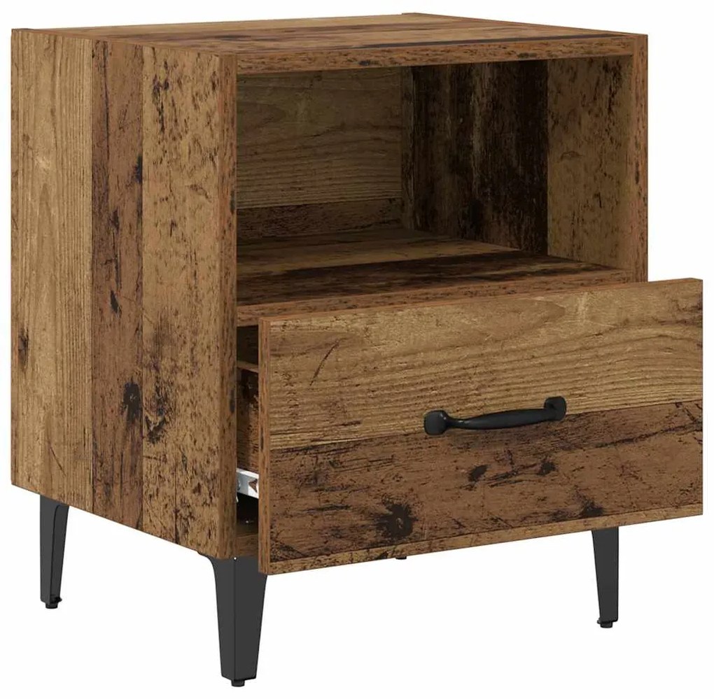 vidaXL Κομοδίνο 2 pcs Παλαιό ξύλο 40 x 35 x 47.5 εκ Επεξεργασμένο ξύλο