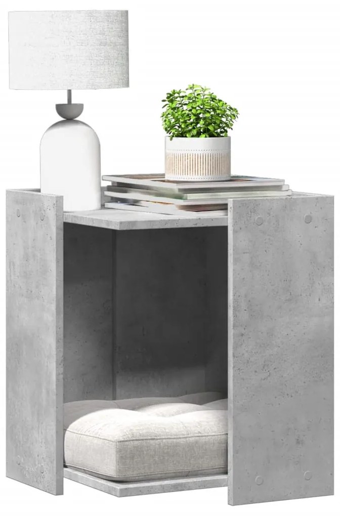 Τουαλέτα Γάτας Περίφραξη Γκρι Σκυρ. 42x42x51εκ Επεξεργασμ. Ξύλο