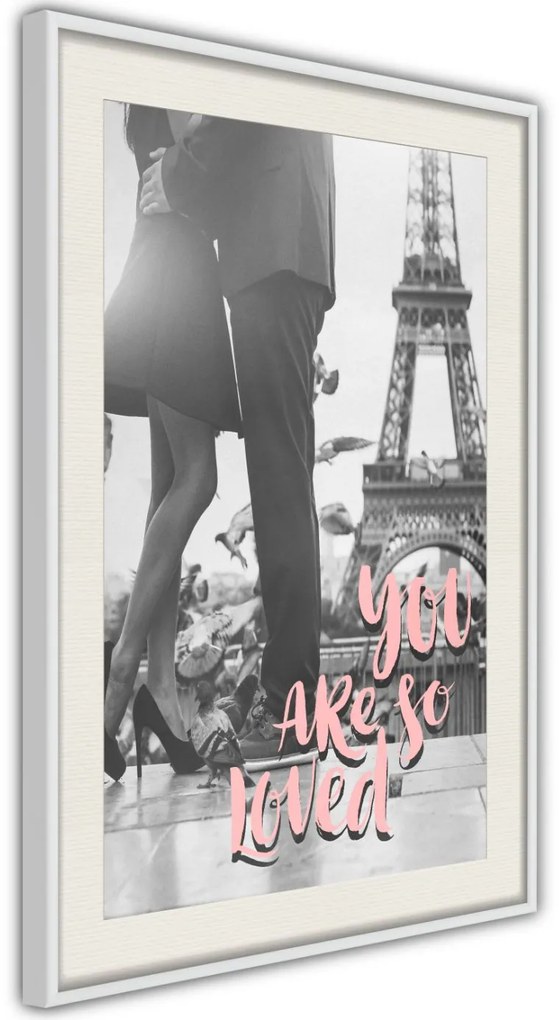 Αφίσα - Love in Paris - 20x30 - Χρυσό - Με πασπαρτού