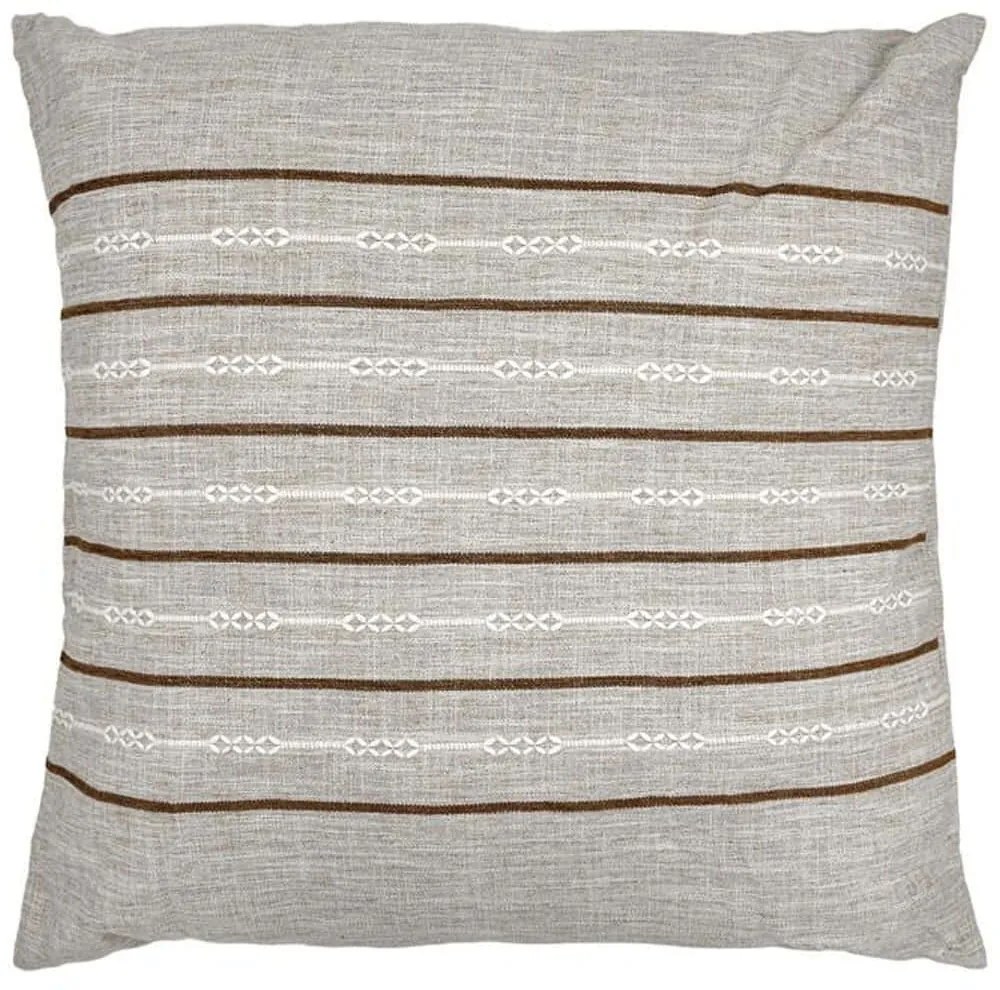 Μαξιλάρι Διακοσμητικό (Με Γέμιση) 374-225-717 Beige-Brown 60Χ60 Ύφασμα