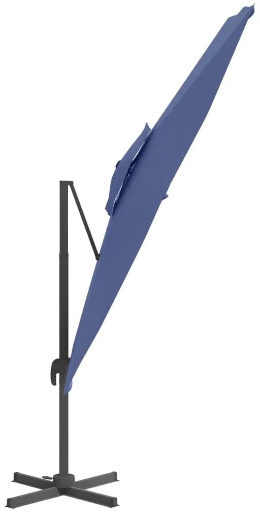 Κρεμαστή Ομπρέλα με Διπλή Κορυφή Αζούρ Μπλε 300 x 300 εκ. - Μπλε