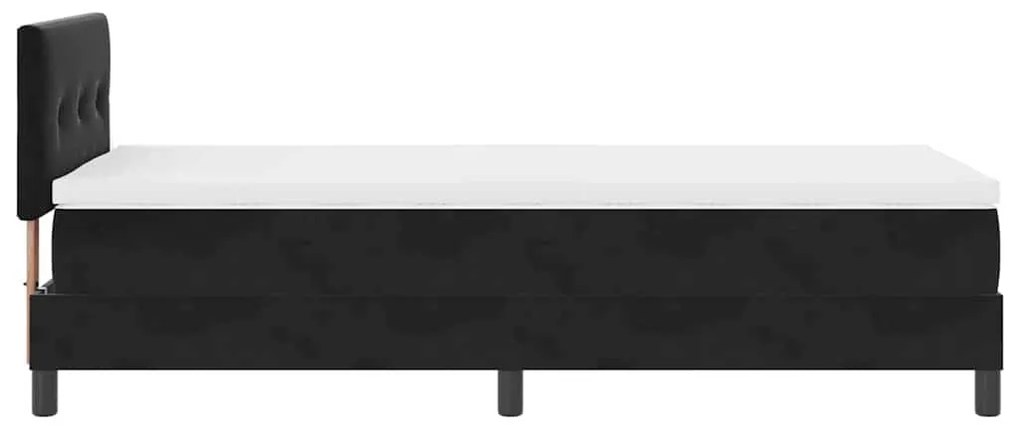 vidaXL Κρεβάτι με Ελατήρια και Στρώμα Μαύρο 90 x 200 cm ύφασμα