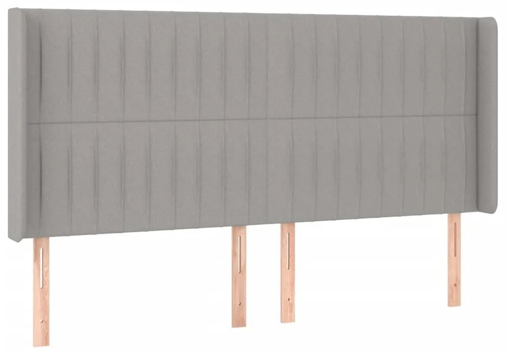 Κεφαλάρι Κρεβατιού LED Ανοιχτό Γκρι 163x16x118/128 εκ. - Γκρι