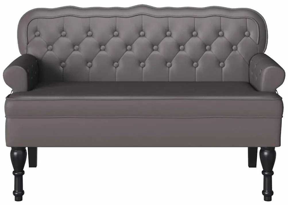 vidaXL Καναπές Chesterfield Γκρι 119.5 x 64.5 x 75 εκ. Τεχνητό Δέρμα