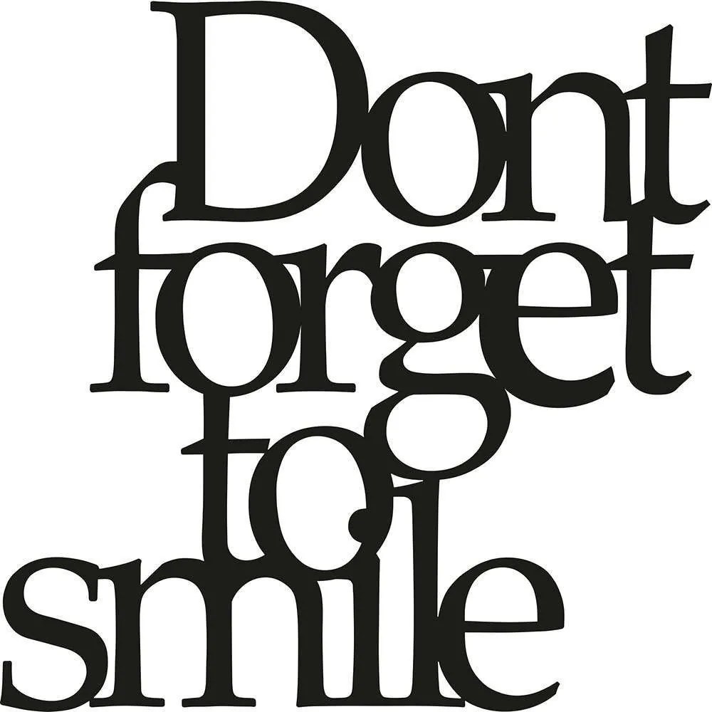 Διακοσμητικό Τοίχου Dont Forget To Smile 891TNL1107 70x67cm Black Wallity Metal