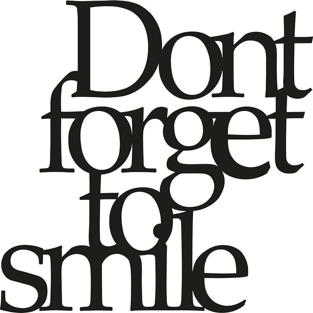 Διακοσμητικό Τοίχου Dont Forget To Smile 891TNL1107 70x67cm Black Wallity Μέταλλο