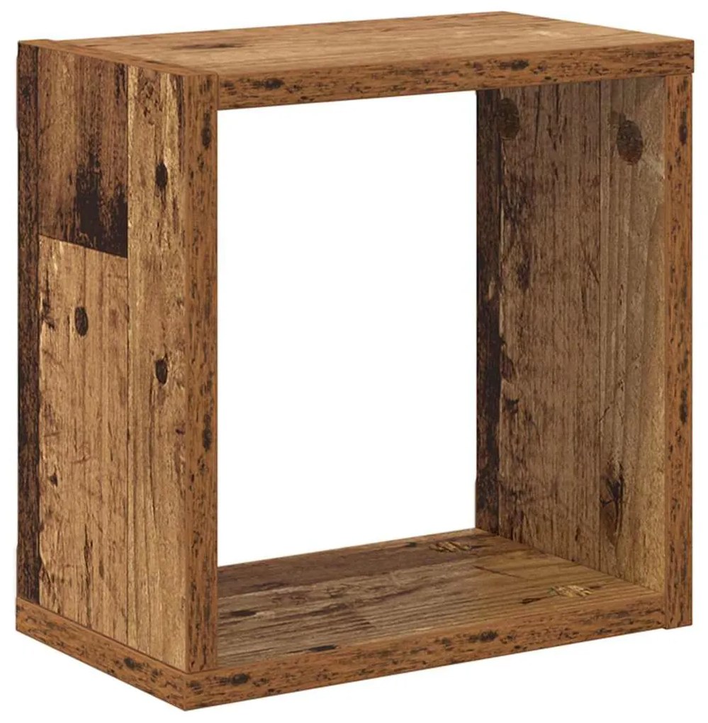 vidaXL Ράφια Τοίχου με ράφι 4 pcs Παλαιό ξύλο 26 x 15 x 26 cm