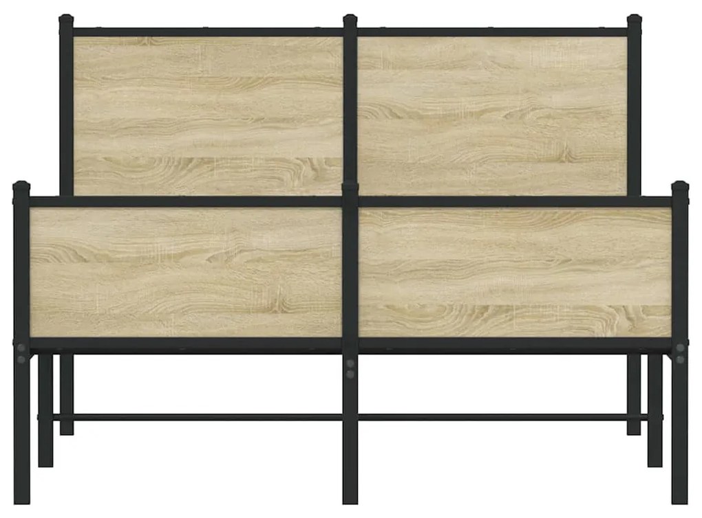 vidaXL Σκελετός Κρεβ. Χωρίς Στρώμα Sonoma Δρυς 120x200 εκ. Μεταλλικό