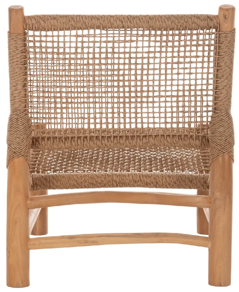 ΚΑΡΕΚΛΑ LONDER HM5986 ΞΥΛΟ TEAK ΣΕ ΦΥΣΙΚΟ ΚΑΙ ΣΥΝΘΕΤΙΚΟ RATTAN 63x77x77Υεκ.