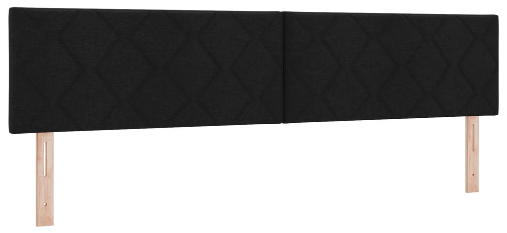 vidaXL κρεβάτι Box Spring με στρώμα - Μαύρο, 200x200 εκ, Υφασμάτινο