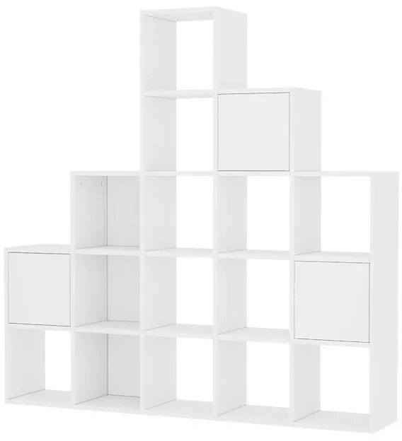 Βιβλιοθήκη Paleo λευκό μελανίνη 150.8x28x150.8εκ 150.8x28x150.8 εκ.