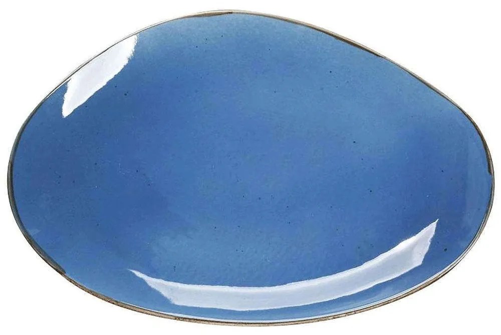 Πιατέλα Σερβρίσματος Οβάλ Terra TLF107K4 36x24,5cm Κεραμική Blue Espiel Ceramic