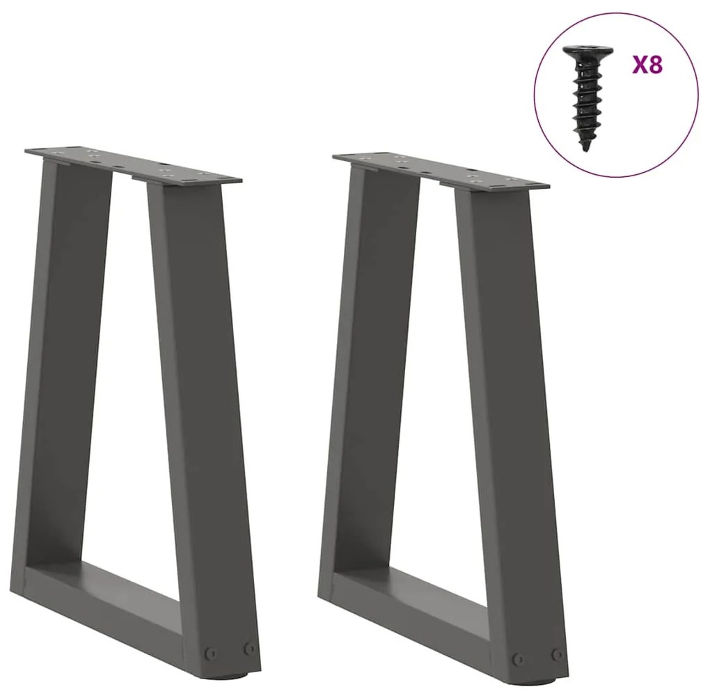 vidaXL Πόδια Τραπεζιού Σαλονιού Σχήματος V 2 τεμ. Ανθρακί 28x(42-43,3) εκ. Ατσάλι