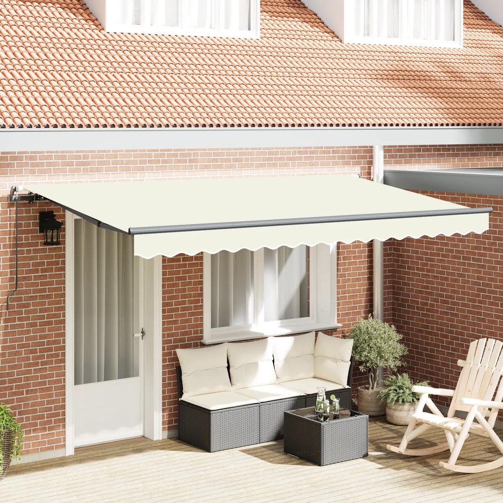 vidaXL Σκηνίτσα Αναδιπλούμενη Κρεμ 400 x 200 cm Πολυεστέρας, Αλουμίνιο