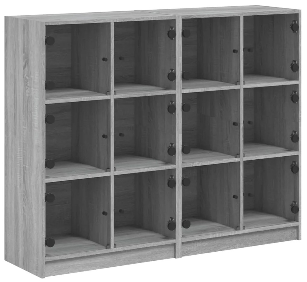 vidaXL Βιβλιοθήκη με Πόρτες Γκρι Sonoma 136x37x109 εκ. Επεξ. Ξύλο