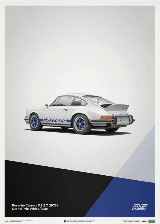 Εκτύπωση τέχνης Porsche 911 RS - White - Limited Poster, Automobilist