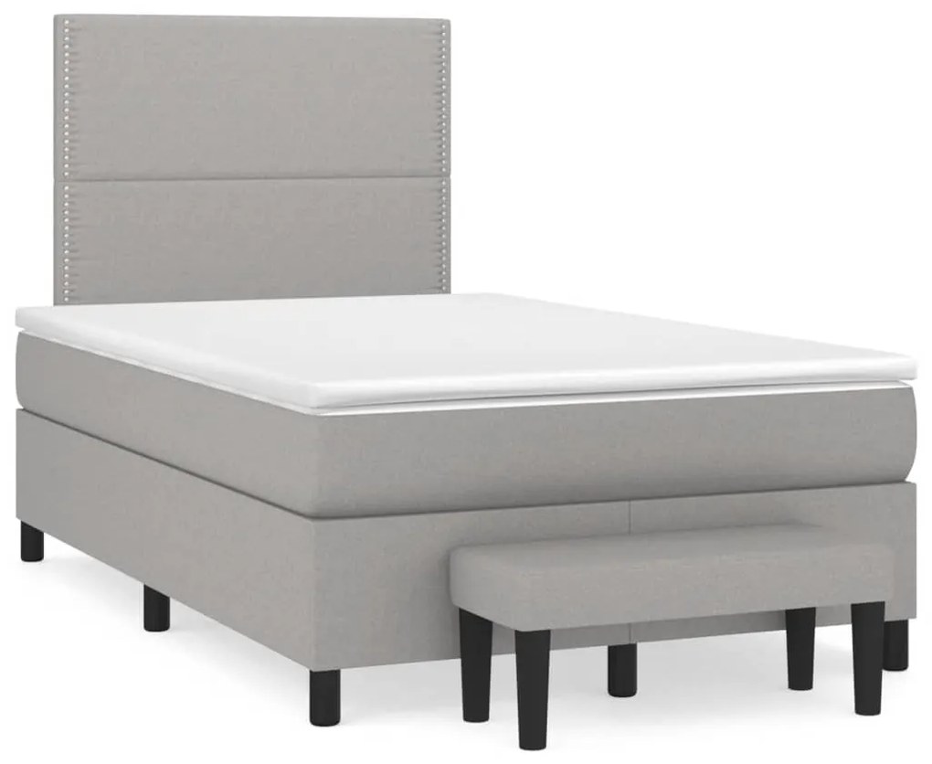 ΚΡΕΒΑΤΙ BOXSPRING ΜΕ ΣΤΡΩΜΑ ΑΝΟΙΧΤΟ ΓΚΡΙ 120X200 ΕΚ. ΥΦΑΣΜΑΤΙΝΟ 3136501