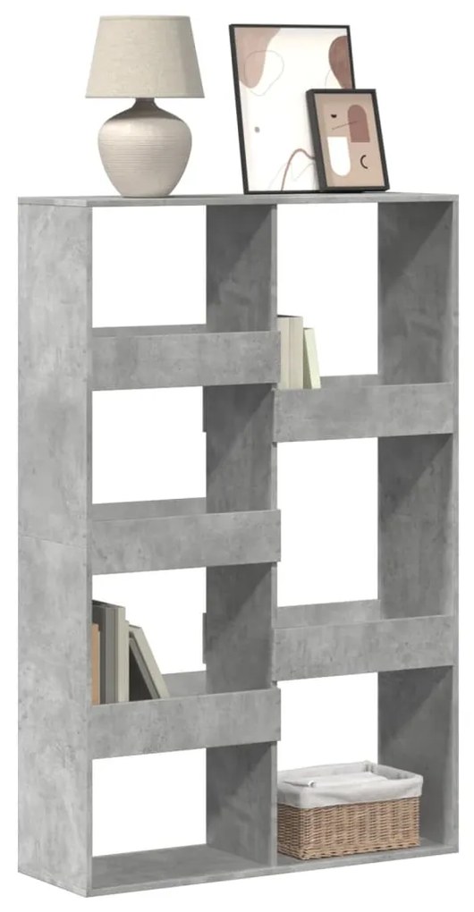 Βιβλιοθήκη Γκρι Σκυροδέματος 100x33x155,5 εκ. Επεξεργ. Ξύλο