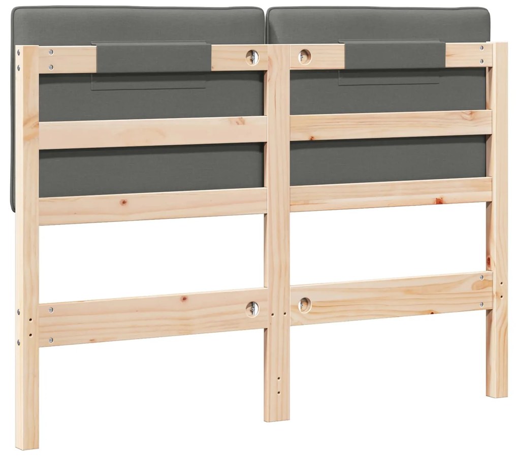 vidaXL Ταπετσαρισμένο κεφαλάρι Καφέ και Ανοιχτό Γκρι 120 cm