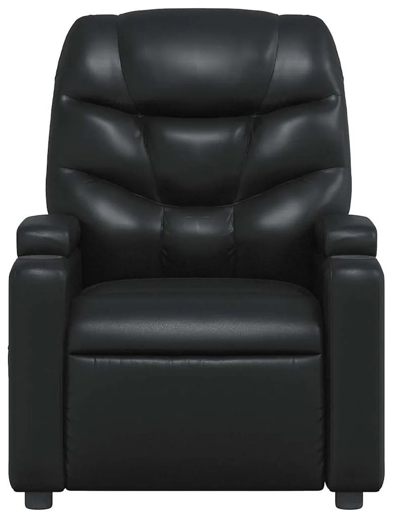 vidaXL Πολυθρόνα με Ανακλινόμενη Πόρτα Μαύρη από Συνθετικό Δέρμα