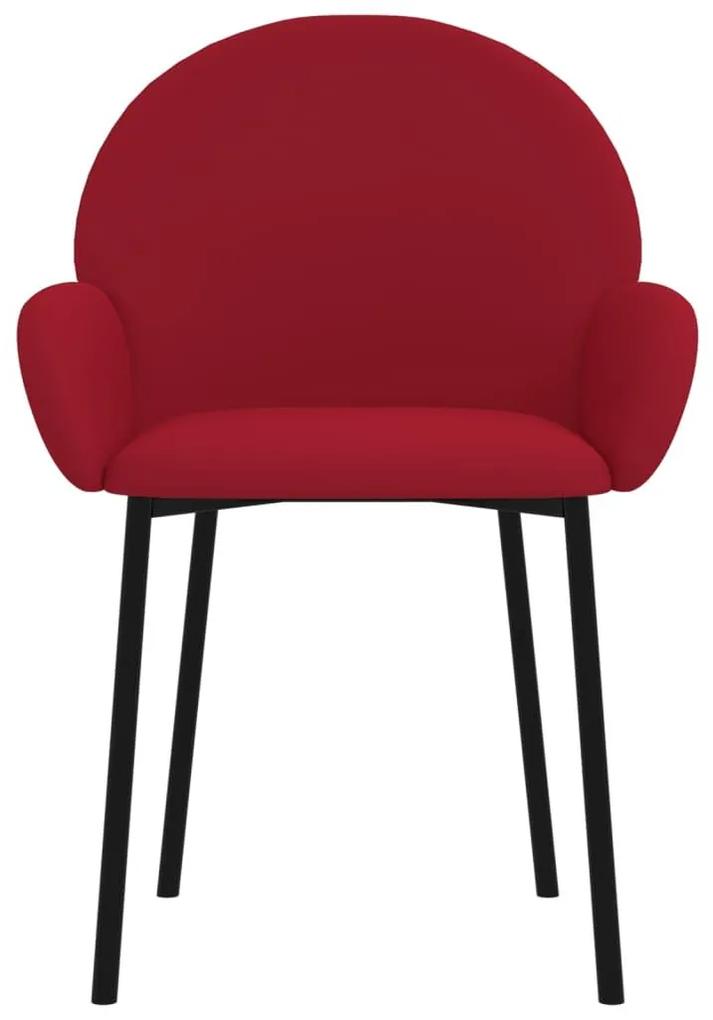 Καρέκλες Τραπεζαρίας 2 τεμ. Μπορντό Βελούδινες - Κόκκινο