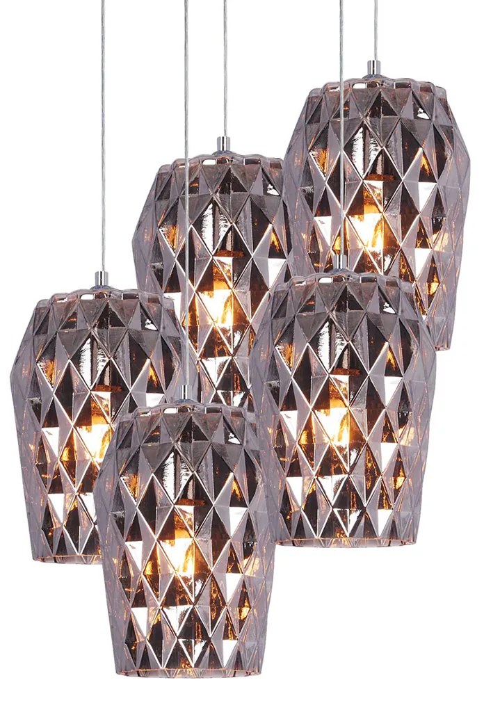 Φωτιστικό Οροφής Πολύφωτο Homelighting Luca 77-3724 Smoked Grey