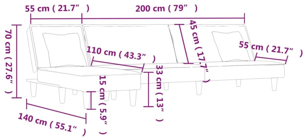 ΚΑΝΑΠΕΣ ΚΡΕΒΑΤΙ ΓΩΝΙΑΚΟΣ ΜΑΥΡΟΣ 255X140X70 ΕΚ. ΥΦΑΣΜΑΤΙΝΟΣ 3157249