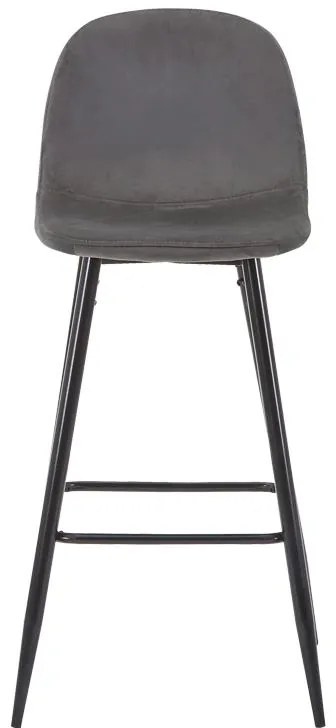 Σκαμπό μπαρ μεσαίου ύψους Bella ανθρακί βελούδο ύφασμα-πόδι μαύρο μέταλλο 41x47x93εκ 4αδα 41x47x93 εκ.