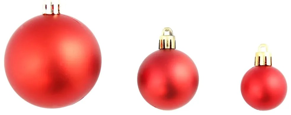 vidaXL Σετ Μπάλες Χριστουγεννιάτικες 100 τεμ. Κόκκινες 3/4/6 εκ.