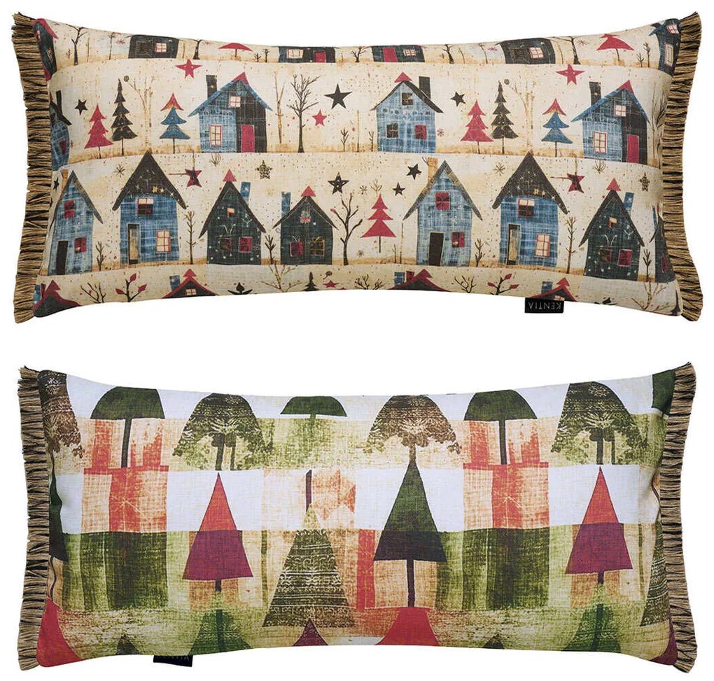 Χριστουγεννιάτικο Μαξιλάρι 2 Όψεων (30x60) Kentia Loft Snow 2423