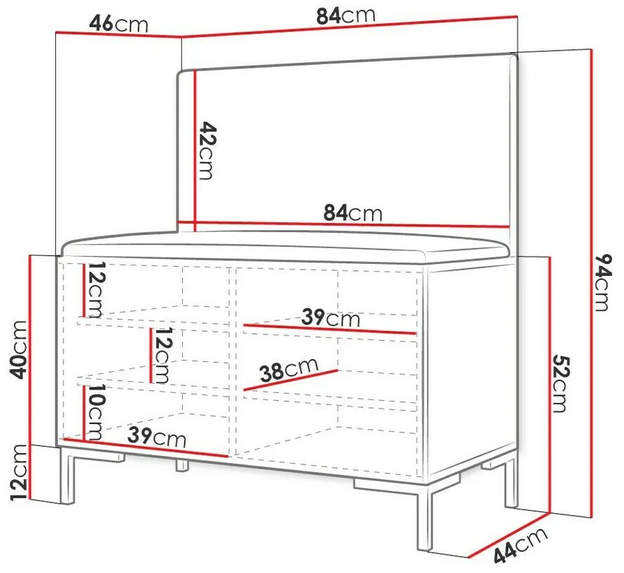 Παπουτσοθήκη Hartford F106, Μαύρο, 84x94x46cm, 32 kg, Πλαστικοποιημένη μοριοσανίδα | Epipla1.gr