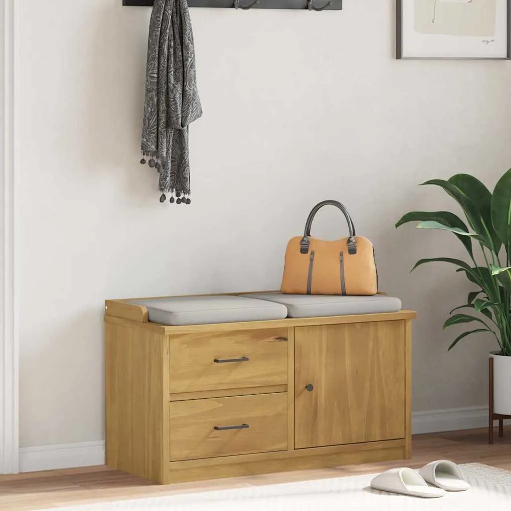 vidaXL Πάγκος διαδρόμου "SANDNES" 87x40x50 εκ. Πεύκο μασίφ ξύλο