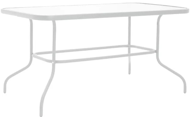 Τραπέζι Valor μέταλλο λευκό-γυαλί 140x80x70εκ 140x80x70 εκ.