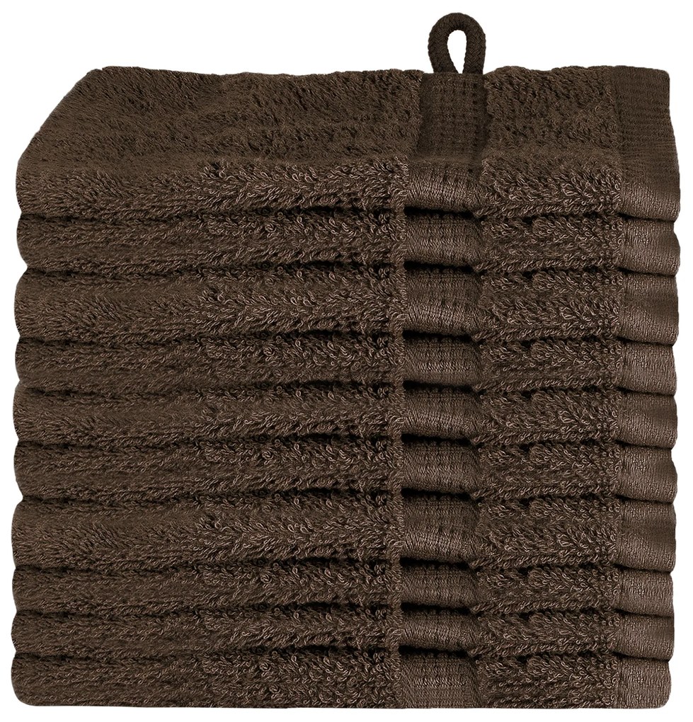 vidaXL Πετσέτες 10 pcs Καστανό 15 x 21 cm Βαμβάκι