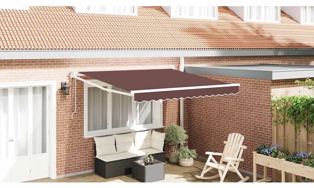 vidaXL Τέντα Πτυσσόμενη Αυτόματη Καφέ 300x250 εκ.