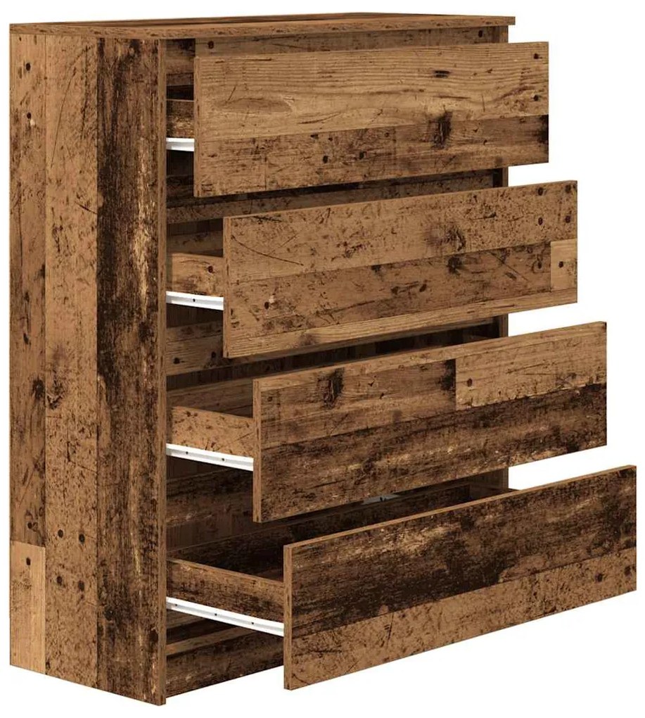 Sideboard Παλιό ξύλο 80x35x99 cm Ξύλο μηχανής - Καφέ