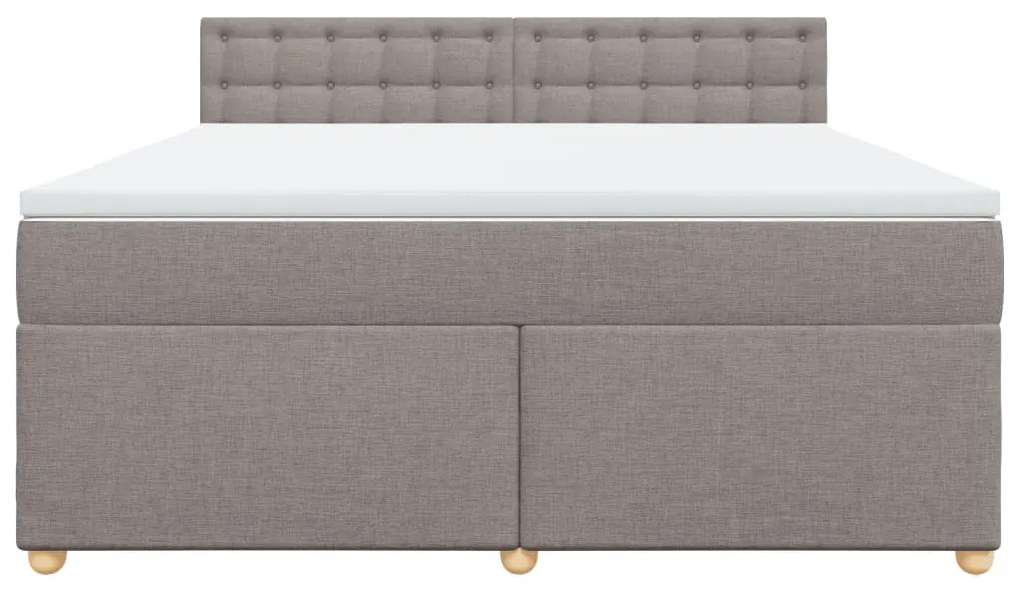 vidaXL Κρεβάτι Boxspring με Στρώμα Taupe 180x200 εκ. Υφασμάτινο