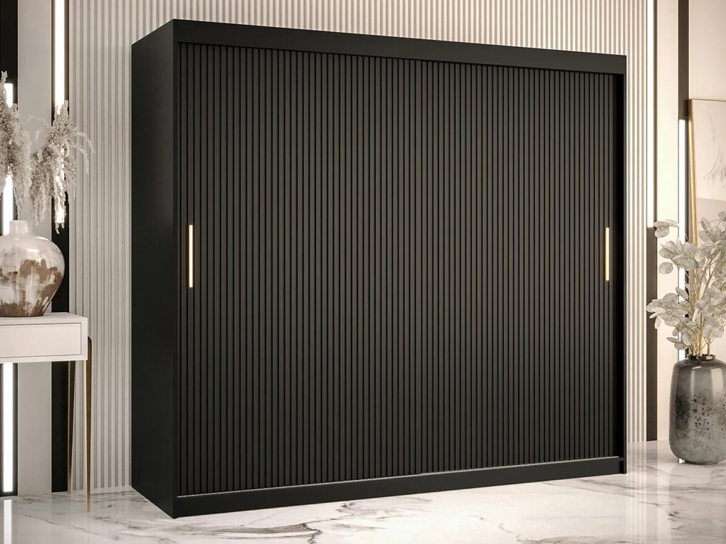 Ντουλάπα Hartford 400, Μαύρο, 200x200x62cm, 159 kg, Πόρτες ντουλάπας: Ολίσθηση, Αριθμός ραφιών: 9, Αριθμός ραφιών: 9 | Epipla1.gr