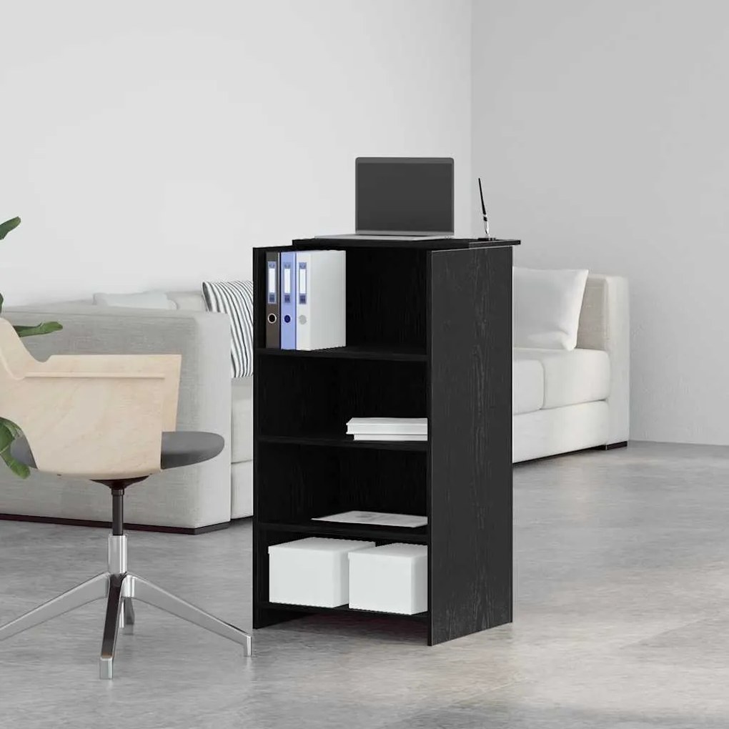 vidaXL Γραφείο υποδοχής Μαύρο 55x50x103,5 cm Κατασκευασμένο ξύλο