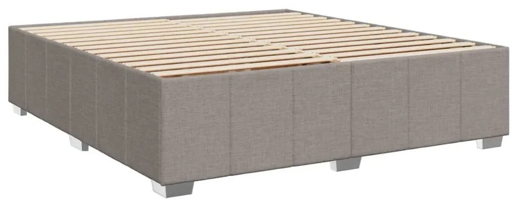 Κρεβάτι Boxspring με Στρώμα Taupe 180x200 εκ. Υφασμάτινο - Μπεζ-Γκρι