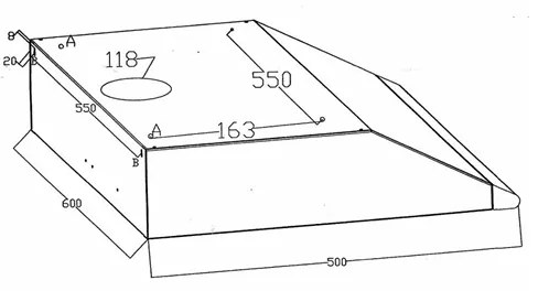 Απορροφητήρας Rosberg R51456AB, 460 m3/h, 190 W, 2 μοτέρ, 2 φίλτρα, Μαύρο