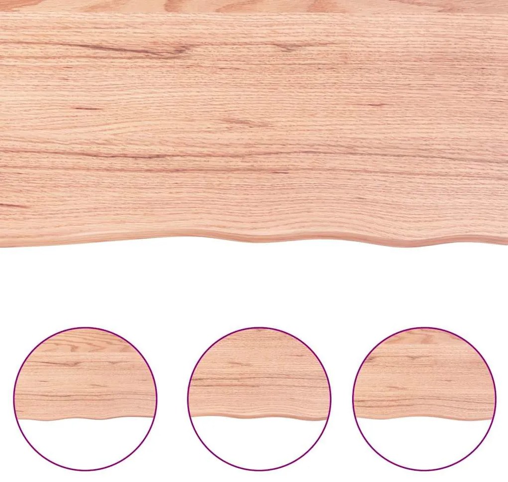 vidaXL Επιφ Τραπεζιού Αν Καφέ 180x40x(2-6)εκ. Επεξ. Μασίφ Ξύλο Δρυός