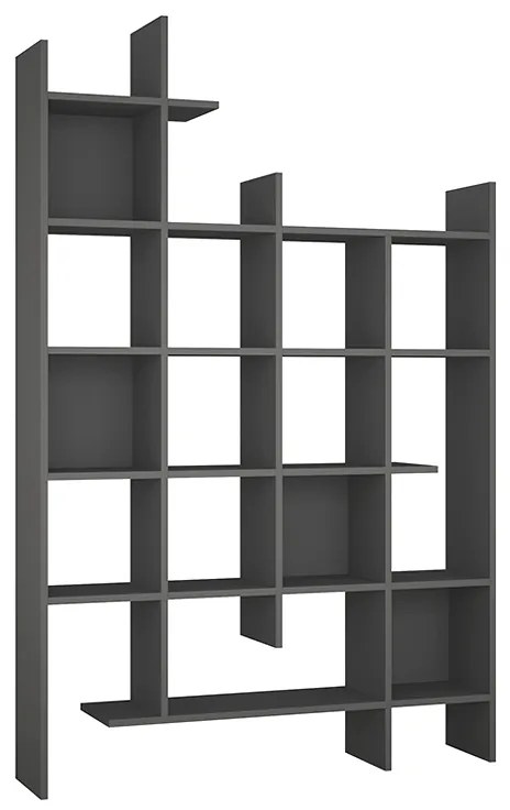 Βιβλιοθήκη Manco Megapap χρώμα ανθρακί 122x25,5x188εκ.