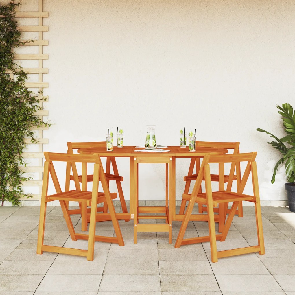 vidaXL Στρώμα Πτυσσόμενο Κήπου 110x60x72 εκ. από Μασίφ Ξύλο Ακακίας Ωοειδές