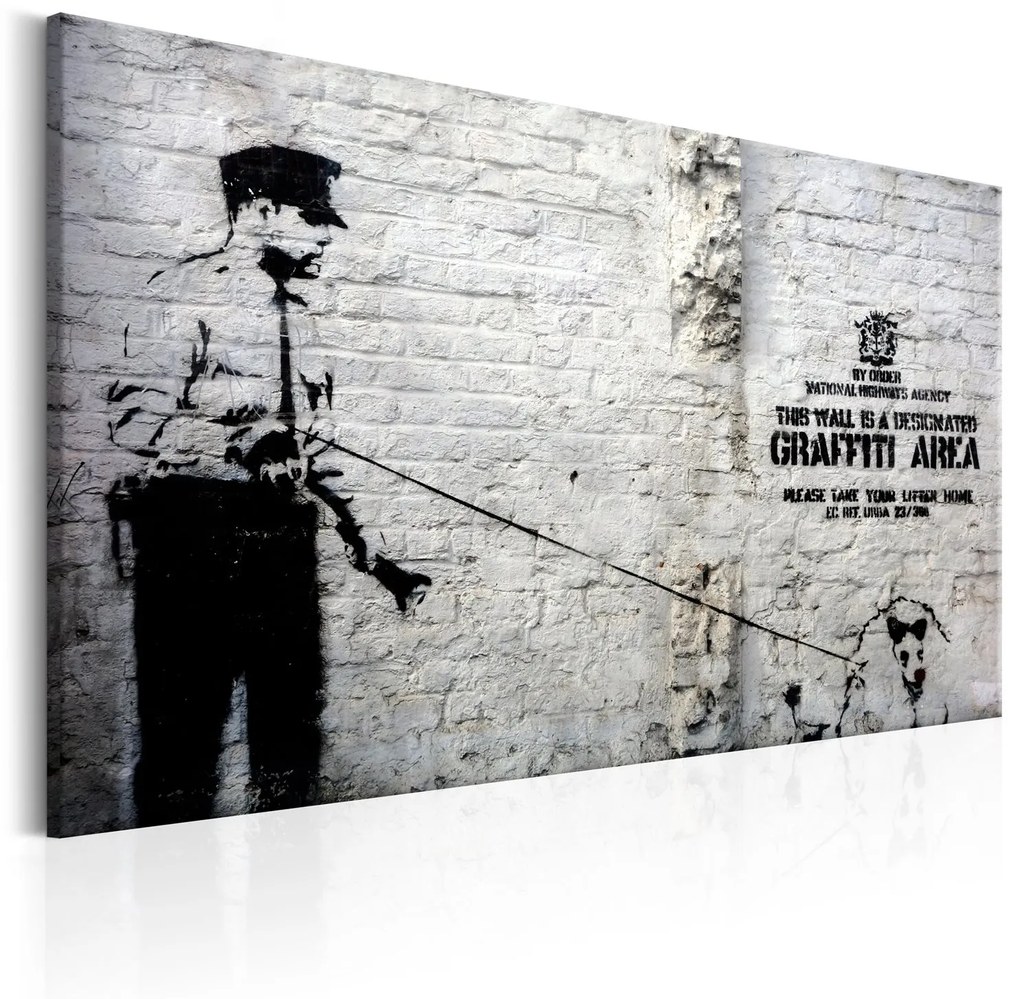 Πίνακας - Graffiti Area (Police and a Dog) by Banksy 120x80