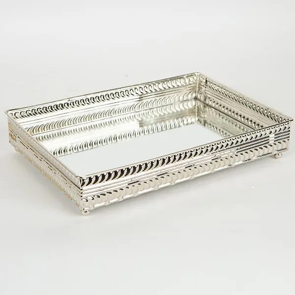 ΔΙΣΚΟΣ ΜΕΤΑΛΛΙΚΟΣ ΜΕ ΚΑΘΡΕΦΤΗ ΑΣΗΜΙ 26x19x6cm|752-16023