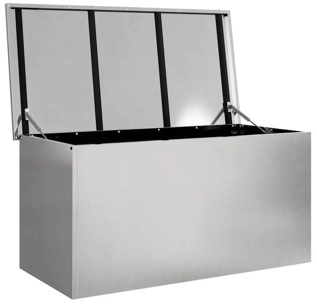 vidaXL Κουτί αποθήκευσης εξωτερικών χώρων Ασημί 100 x 50,5 x 50 εκ.