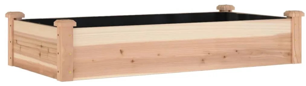 vidaXL Ζαρντινιέρα Υπερυψ. με Επένδυση 120x60x25 εκ. Μασίφ Ξύλο Ελάτης